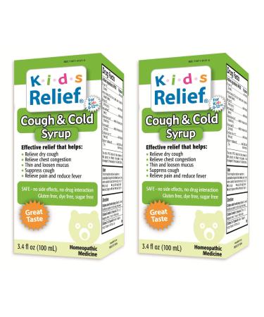 Kids Relief Cough & Cold Syrup 3.4 Fl Oz (Pack of 2)