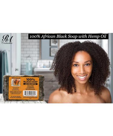 Buy RA COSMETICS 100% African Black Soap with Hemp Oil 5 oz | Natural Skincare International Shipping Available - Buy Online on GoSupps.com