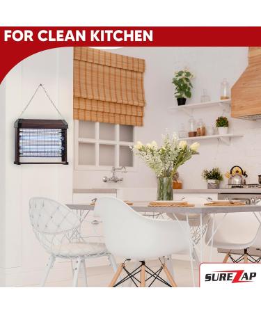SUREZAP 20W Indoor Electric Bug and Fly Zapper Wooden Finish Effective Bugs Flies Mosquitoes Moths and Other Flying Insects - Buy Online on GoSupps.com