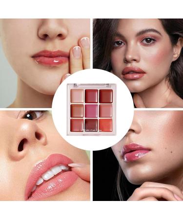 Palette de Gloss L vres | 9 Nuances de Brillant L vres pour Femme Mat Imperm able Non Collant Tenue Longue Dur e Pour Filles Et Adolescentes Pour Occasions Sp ciales Et F tes De Maquillage - Buy Online on GoSupps.com