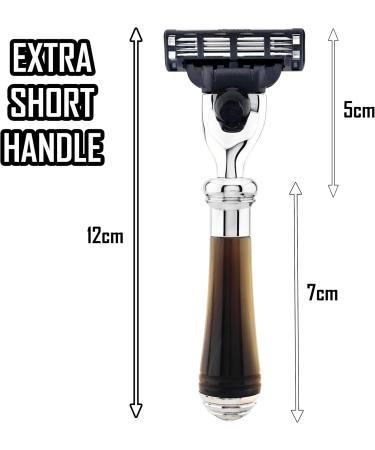 High-Quality Mini Horn Razor with 3 Blades & Stainless Steel Bracket - Ready to Use | Eco-Friendly Grooming Tool - Buy Online on GoSupps.com