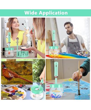 Premium 2-in-1 Makeup Brush Cleaner & Dryer Machine - Electric Super-Fast Automatic Cosmetic Spinner Cleaning Tools - Ideal Gift for Women - Green - Buy Online on GoSupps.com