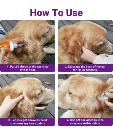 Rinze Ear Cleaners for Dogs & Cats | Effective Ear Drops & Cleaning Solution for Itchy Ears | Remove Odors & Keep Pets Healthy - Buy Online on GoSupps.com