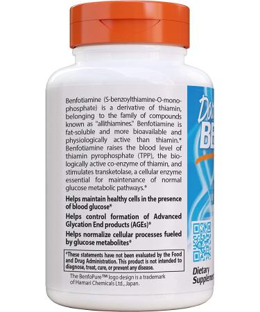 Doctor's Best Benfotiamine 300mg - 60 Veggie Caps | Supports Healthy Glucose Metabolism - Buy Online on GoSupps.com