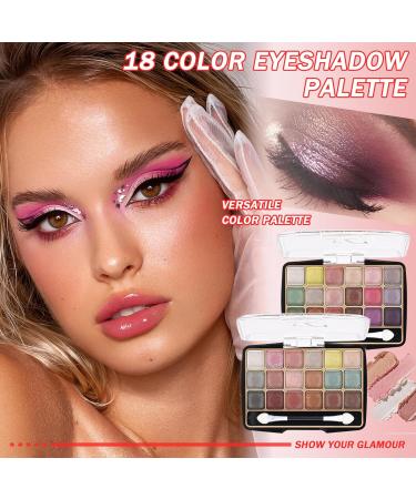 2PCS Glitter Smokey Eyeshadow Palette - Highly Pigmented Long Lasting Waterproof Makeup Gift Set for Women - Buy Online on GoSupps.com