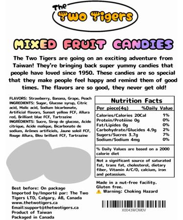 Assorted Fruit Hard Candy Banana Grape Strawberry Peach Gourmet Gift for Special Occasions Plant-Based Bulk Flavors of Fruit snacks Individually Wrapped Candy to Share - 300g 1 - Buy Online on GoSupps.com