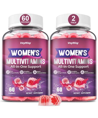 Methylated Multivitamin Gummy for Women - Womens Multivitamin Gummies with Vitamins A C D E, Methylated Folate, Biotin, B Complex, Iron, CoQ10, Inositol - Multi Vitamins for Women 120 Count Peach 60 Count (Pack of 2)
