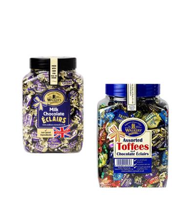 Ellies Jellies Walkers Assorted Toffee and Chocolate Eclair Jar Bundle x1