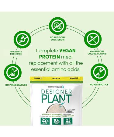 Designer Wellness Pea & Rice Protein Powder with Vitamins, Minerals & Antioxidants - Madagascar Vanilla 2.64lb - Buy Online on GoSupps.com