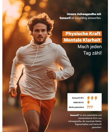 Ashwagandha Capsules - High Dose Double Concentration KSM-66 | Enhance Energy & Sleep | Sensoril Adaptogen Nootropic - 4-Month Supply - Buy Online on GoSupps.com