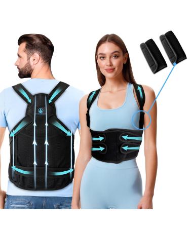 POSTURALIS Posture Corrector Back Belt/Lumbar and Back Straightener for Relieving Back and Shoulder Pain Men/Women Adjust