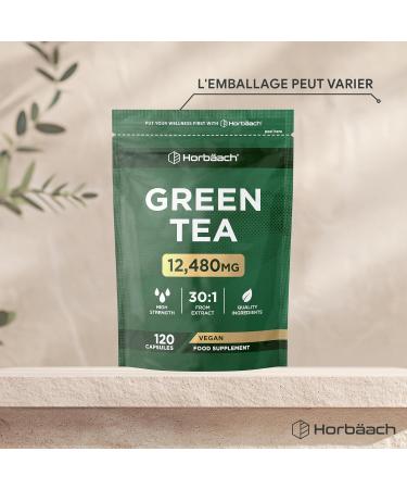 Extrait Th Vert Gelules 12480 mg | Green Tea Extract | Extrait Haute R sistance | 120 G lules de Poudre | V g talien et V g tarien | by Horbaach - Buy Online on GoSupps.com