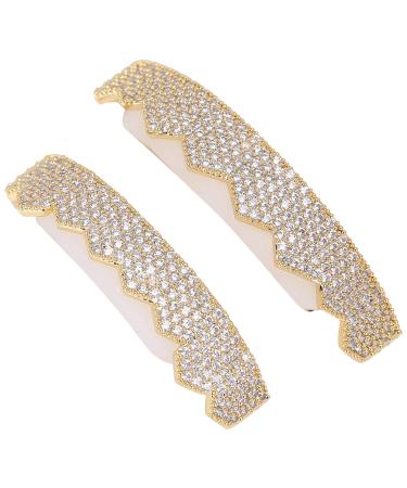 Bling Teeth Grillz Set - Iced Out Gold & Silver Teeth Grills for Women | Top & Bottom Grills with Storage Box - Buy Online on GoSupps.com
