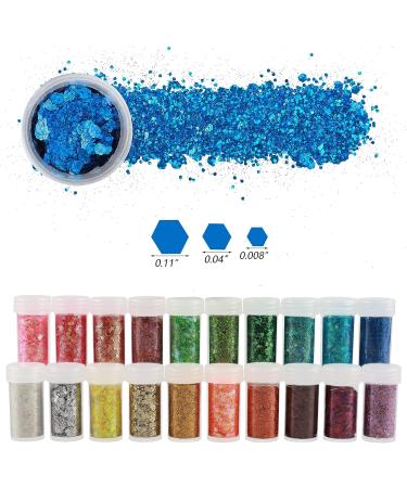 Face and Eye Glitter Set - 20 Assorted Colors for Nail, Body, and Hair Art - Buy Online on GoSupps.com