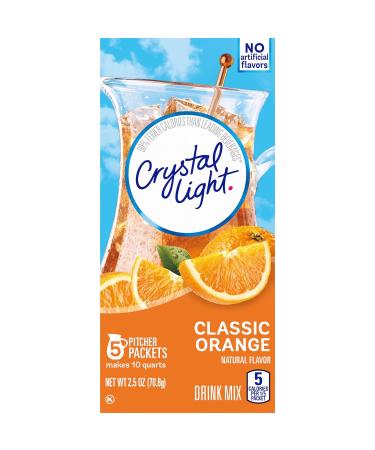 Crystal Light Classic Orange Powdered Drink Mix - 60 ct Pack, Sugar-Free, Naturally Flavored - 12 Canisters - Buy Online on GoSupps.com