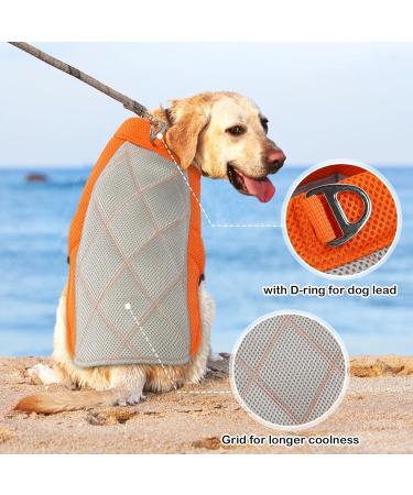 Hjumarayan Cool Vest for Dogs - Breathable Summer Cooling Coat with D-Rings | Perfect Dog Cooling Vest for Hot Days - Orange - Buy Online on GoSupps.com