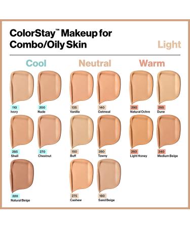 Revlon Colorstay Makeup CombinationOily 220 Natural Beige - 1 fl oz (30 ml) | Long-lasting, Flawless Finish - Buy Online on GoSupps.com