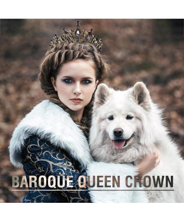 Baroque Queen Crown Set - Rhinestone Wedding Tiaras for Brides, Bridesmaids, and Princesses - Gold and Black Headbands for Wedding, Prom, and Parties - Buy Online on GoSupps.com