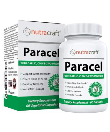 Nutracraft Paracel Intestinal Guard | Intestinal Cleanse for Humans | Wormwood  Black Walnut  Clove  PAU D Arco  Echinacea  Goldenseal | 60 Non-GMO Capsules