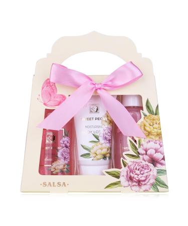 Accentra-shower set women gift set Sweet Peony in a beautiful gift box-3-part care set with shower gel body lotion and bubble bath-wellness gift set for Valentine's Day & Mother's Day - Buy Online on GoSupps.com