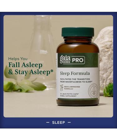 GAIA HERBS PRO Sleep Formula - Supports Restful Sleep & Relaxation for Occasional Sleeplessness* - Herbal Extracts with Valerian Root Passionflower & Lavender - Vegan Capsules - 60 Liquid Phyto-Caps - Buy Online on GoSupps.com