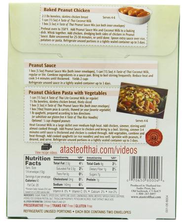 A Taste of Thai Peanut Sauce Mix 3.5oz Packets (12 Pack) - Authentic Thai Flavors - Buy Online on GoSupps.com