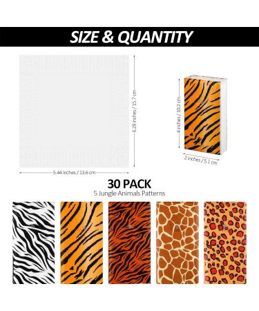 Shojoy Jungle Safari Animal Print Pocket Tissues 30 Pack - 4-Ply, 10 Tissues per Pack - Bulk Travel Size Facial Tissues in 5 Designs - Buy Online on GoSupps.com