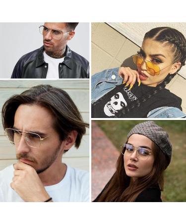JJCCN Clear Lens Glasses Non Prescription Metal Frame Eyewear Women Men Gold - Buy Online on GoSupps.com