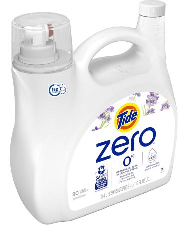 Tide Zero Liquid Laundry Detergent Soft Lavender Scent 80 Loads Cleanscent Technology 3.4 Liter (Pack of 1) Lavender 80 Loads - Buy Online on GoSupps.com