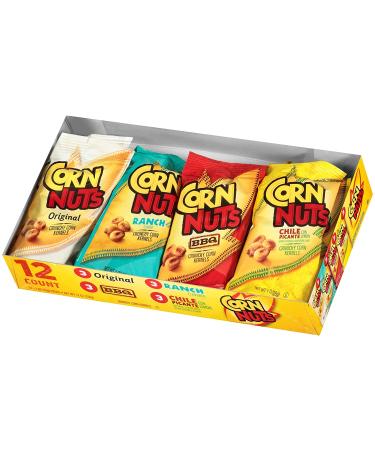 Corn Nuts Variety Pack - Original, Ranch, BBQ, Chile Picante con Limon - 12 Pack (1 oz Bags) - Buy Online on GoSupps.com