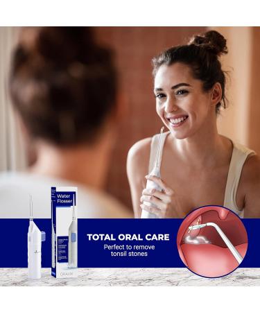 ORAVIX Manual Water Flosser - Tonsil Stone Irrigator for Travel Teeth Cleaning | Soft Floss Remover and Mini Tonsil Cleaner - Orali - Buy Online on GoSupps.com