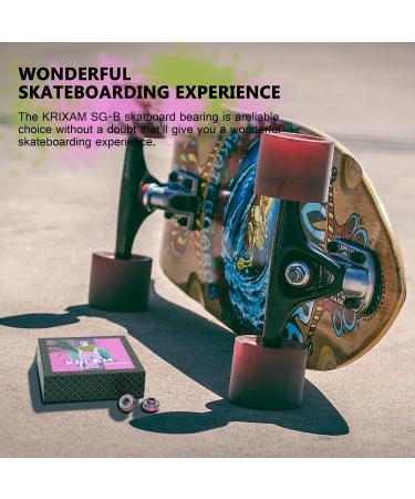 KRIXAM SG-B Skateboard Bearings with Black Ceramic  Longboard Bearings with Built in Spacers (Pack of 8) - Buy Online on GoSupps.com