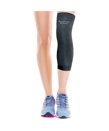 Copper Infused Knee Compression Single Sleeve Black Knee Large