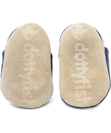 Dotty Fish Soft Leather Baby Shoes for Boys | Non Slip Toddler Shoes with Frosty Snowman Design | 3-4 Years - Buy Online on GoSupps.com