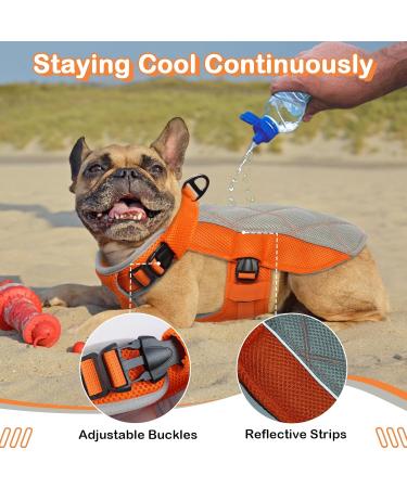 Hjumarayan Cool Vest for Dogs - Breathable Summer Cooling Coat with D-Rings | Perfect Dog Cooling Vest for Hot Days - Orange - Buy Online on GoSupps.com