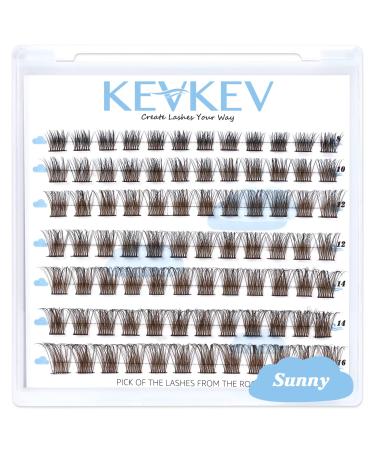 Colored Brown Lash Clusters 84 Pcs Cluster Lashes Brown Eyelash Clusters DIY Cluster Eyelash Extensions Lashes Natural Look Individual Lashes Soft and Comfortable(Sunny C-8-16mix) C-Mix (8-16mm) Sunny