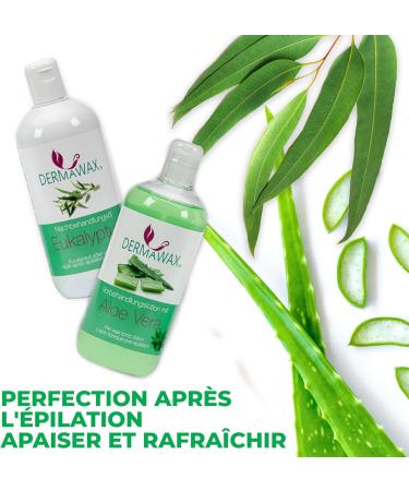 Dermawax Pre-Treatment and Post-Treatment Wax Kit - 500ml Aloe Vera Pre-Wax Toner and 500ml Eucalyptus Post-Wax Oil - Skin Care Removes Wax Residue - Buy Online on GoSupps.com