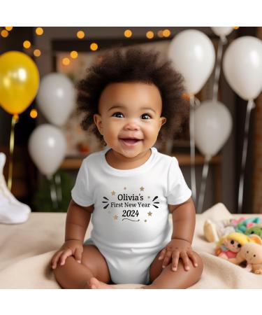 Personalised My First New Year Baby Outfit | Gender Neutral Baby Grows Vest | Long Sleeve | Unisex Newborn Clothes | 0 Months | Baby Gifts - Buy Online on GoSupps.com