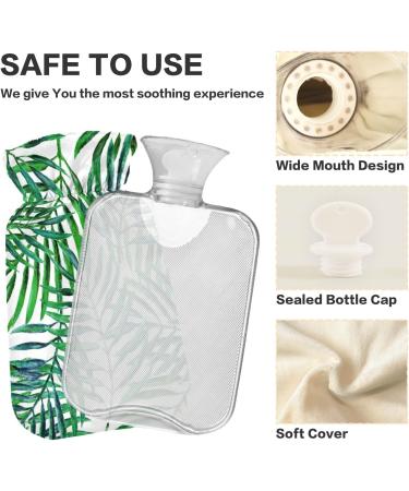 NAANLE Hot Water Bottle with Palm Leaf Cover | 2L Large Heat & Cold Therapy for Pain Relief & Menstrual Cramps - Buy Online on GoSupps.com