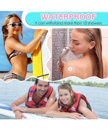 48 Pack Waterproof Adhesive Patches for CGM Sensor - Pink - Shower, Swimming, Cycling, Running - Buy Online on GoSupps.com