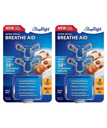 SleepRight Intra-Nasal Breathe Aids Breathing Aids for Sleep Nasal Dilator - 2 Pack (4 Pieces)