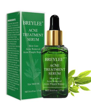 Acne Treatment Serum  BREYLEE Tea Tree Clear Skin Serum for Clearing Severe Acne  Breakout  Remover Pimple and Repair Skin (17ml 0.6oz)