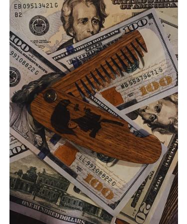 B4K Premium Wooden Comb for Men - Handmade Pocket Ridge for Hair Beard & Mustache - Travel Size Engraved Walnut Accessory for Oils & Balm - Buy Online on GoSupps.com