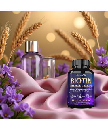 Biotin with Hyaluronic Acid, Keratin, and Collagen Supplements - Hair Growth Vitamins for Women, Healthy Nails and Skin, B1, B2, B3, B6, B7 Complex, USA 60 Count (Pack of 1) - Buy Online on GoSupps.com