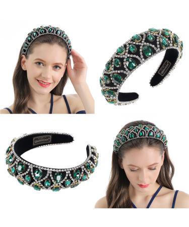 QIANXUAN Crystal Rhinestone Headband for Women | White Pearl Girls Headband | Handmade Velvet Jewelry Hairband with Pearly Flower Design - Buy Online on GoSupps.com