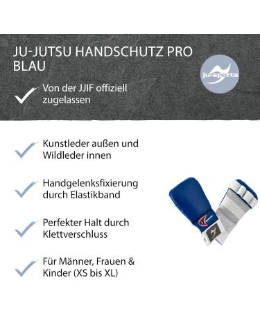 Ju-Sports Hand Protection Ju Jutsu Pro - Red | High-Quality Martial Arts Gloves for All Ages | PU & Leather | Velcro Fastener - Buy Online on GoSupps.com