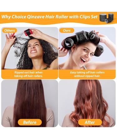 Qinzave 39-Piece Jumbo Curlers Set - Heat-Free Hair Rollers with Clips for All Hair Lengths | Self-Adhering Curling Wraps - Buy Online on GoSupps.com