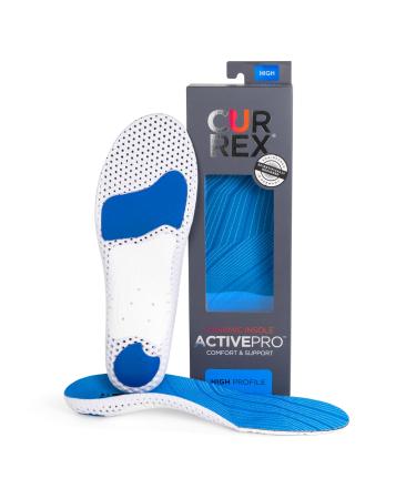 CURREX ActivePro Insoles for Basketball Volleyball Dance Running & Other Sports Shoes Arch Support Inserts to Help Reduce Fatigue & Ankle & Heel Pain for Men & Women High Arch Small Blue S