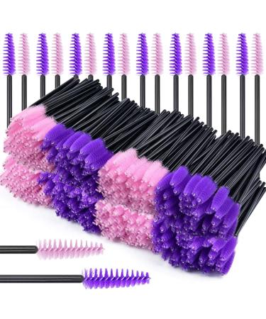 Eyelash Brush Disposable Eyelash Brushes Pink Purple 200 Pieces