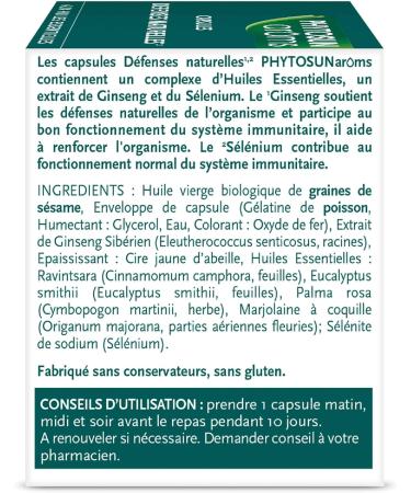 Phytosun Ar ms - Capsules Defenses Naturelles (1) (2) aux Huiles Essentielles - 30 Capsules Ginseng 30 Unit (Lot de 1) - Buy Online on GoSupps.com